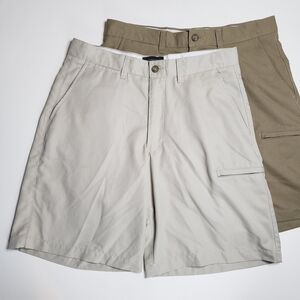 Set of 2 Men's Beige Khaki Covington Shorts Size 32 Business Travel School
